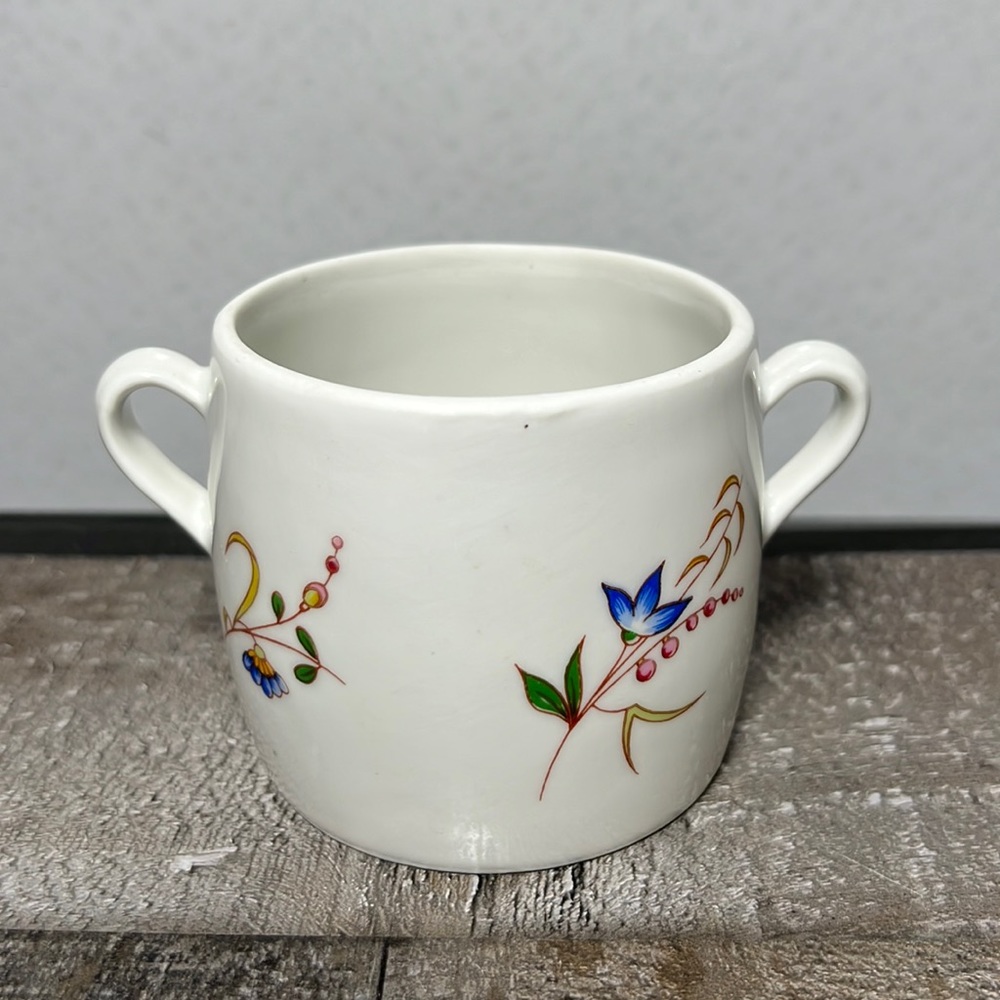 Vintage 40's Cordon Bleu BIA France Fine Porcelain Hand Made Sugar Bowl